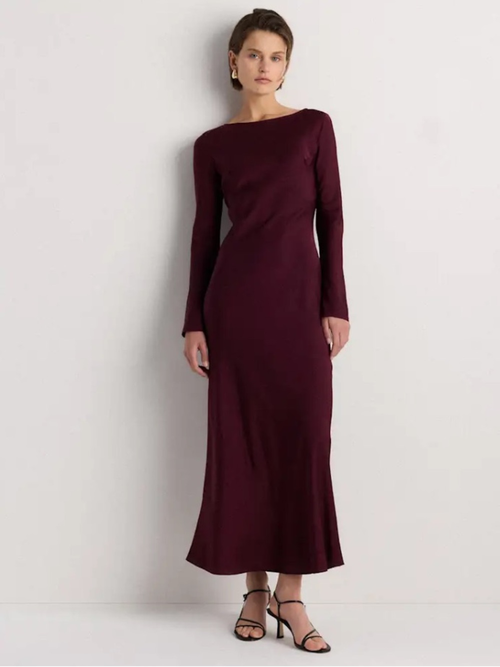 New with tags Quince washable stretch silk dress in wine tasting red XS